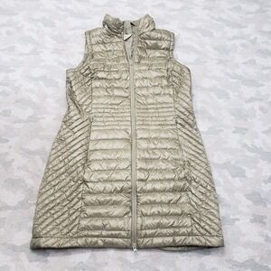 Duluth Trading Puffer Tunic Vest Womens Medium Green Duck Down Full Zip